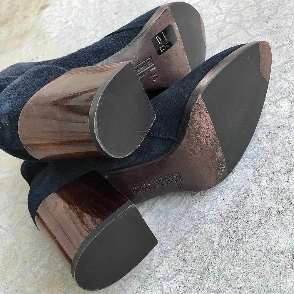 Alberto Fermani suede ankle boots booties blue gray 36